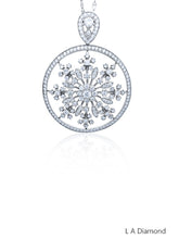 14K White Gold Diamond Marquise & Round Cut Snowflake Pendant (2.68 ct)